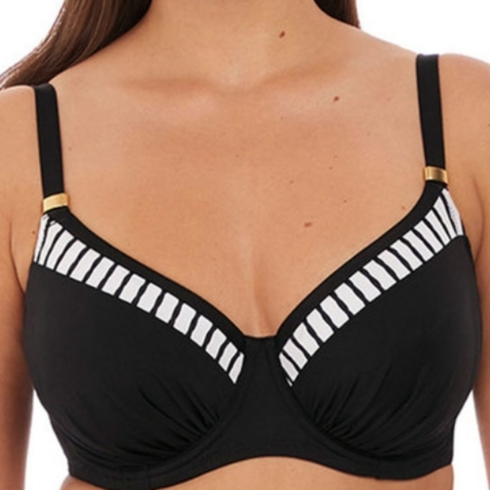 NWT Fantasie San Reno Black & White Bikini Top